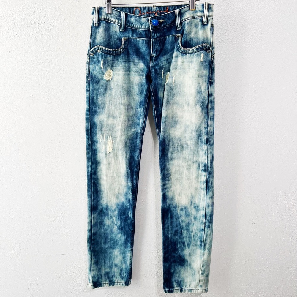 Desigual womens acid stone wash straight leg jean size 38\6